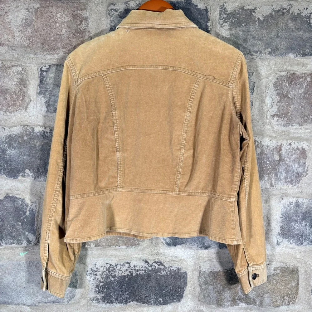Rafaella Women's Tan Corduroy Jacket Size 14 Button Front Long Sleeve Casual - Picture 5 of 11